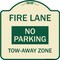 Signmission Fire Lane No Parking Tow-Away Zone Heavy-Gauge Aluminum Architectural Sign, 18" x 18", TG-1818-23992 A-DES-TG-1818-23992 - alternate 1